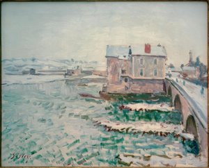 冬のモレ橋 作： Alfred Sisley